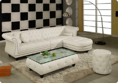 Luxus Designer Chesterfield Sofa Ledersofa Ecksofa Couch Garnitur Polster A953