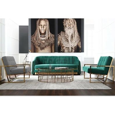 Dreisitzer Couch Polster Design Sofa Moderne 3er Sitz Sofas Zimmer Möbel Grün