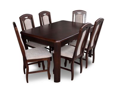 6x Stühle + Tisch Esszimmergarnitur XXL Set Stuhl Garnituren Holz Tisch 230cm