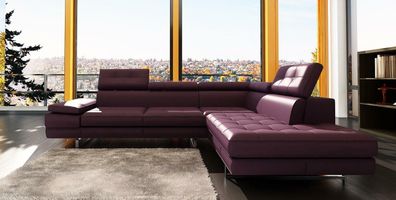 Ledersofa Couch Wohnlandschaft L-Form Design Modern Sofa 5057