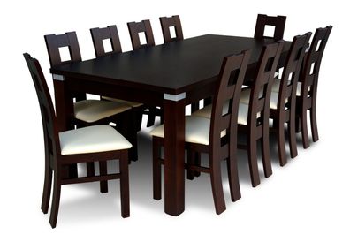 Tische Essgruppe Tisch 10 Stühle Esszimmer Garnitur Stuhl Set Holz Essgarnituren