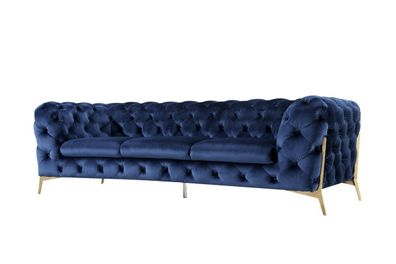 Chesterfield 3 Sitz Couch Polster Drei Sitzer Design Couchen Textil Stoff Italy