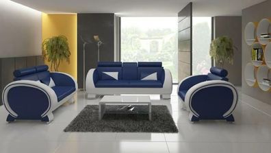 Ledersofa Sofa Couch Sofa 3 Sitzer Relaxcouch mit Barfunktion Designer Garnitur