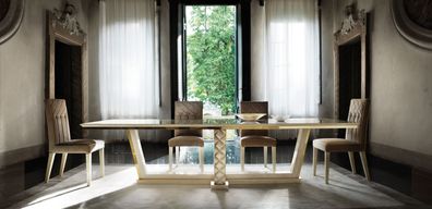 Esstisch 4 Stühle Esszimmer Tisch Rokoko Barock Jugendstil royal luxus Möbel