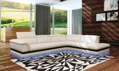 Ledersofa Couch Wohnlandschaft Ecksofa Eck Garnitur Design Modern Sofa 5130