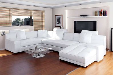 U Form Sofa Couch Polster Garnitur Wohnlandschaft Design Ecksofa Leder Neu A1111