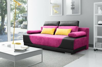 Schlafsofa Stoff Neu Garnitur Bettfunktion 3 Sitz Sofa Couch Textil Polster