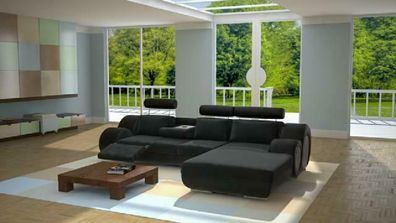 Designer Garnitur Wohnlandschaft Eckcouch Couch Sofa Polster Ledersofa Sofas Neu
