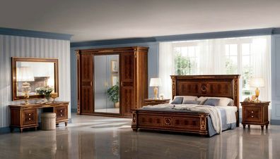 Klassisches Designer Holz Bett Luxus Betten Edles Barock Rokoko Ehe Doppel bett