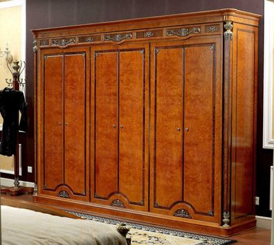 XXL BIG Kleiderschrank 6 Türen Antik Stil Barock Rokoko Holz Wandschrank Schrank