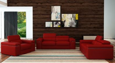 Moderne Sofagarnitur Multifunktions Couch Leder Polster Sitz Couch Garnitur 3 + 2