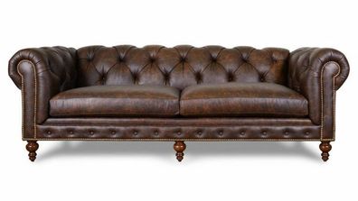 Chestefield Sofa Couch Leder Designer Textil Sitz Polster Garnitur Design 201836