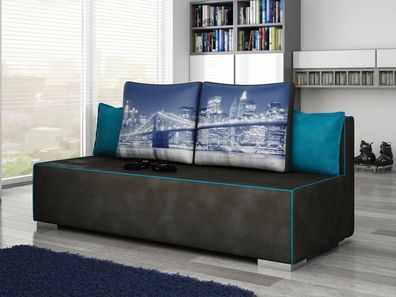 Design Sofa Cosmo 3 Sitzer Bettfunktion Couch Polster Schlafsofas Neu