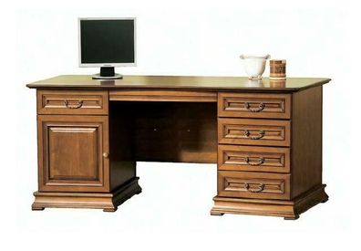 Klassische Schreibtisch Büromöbel Tisch Büro Chef Schreibtische Echtholz - SE-S