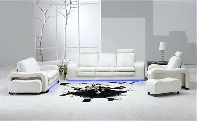 Leder Sofa Couch Polster Garnitur Sofagarnitur Moderne Couchen 3 + 2 + 1 Set A1112