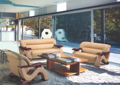Moderne Designer Sofagarnitur Couch Sofa Polster Set Luxus Leder Sofas Couchen