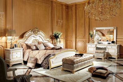 Doppelbett Bett Ehebett Design Luxus Luxur Betten Barock Rokoko Antik Stil E62