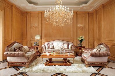 Klassische Sofagarnitur 3 + 1 Barock Rokoko Antik Stil Sofa Couch Couchen E62 Neu