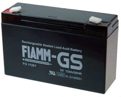 Fiamm - FG11201 - 6 Volt 12Ah Pb - Faston 4,8mm