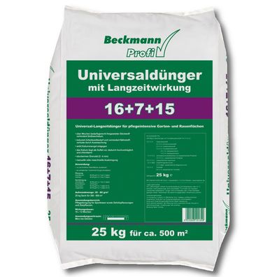Beckmann PROFI Universaldünger 25 kg Langzeitwirkung Gartendünger Rasendünger