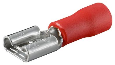 Flachsteckhülse / Kabelschuh - rot - Steckmaß: 2,8 mm x 0,8 mm, 10 A - 100 Stück