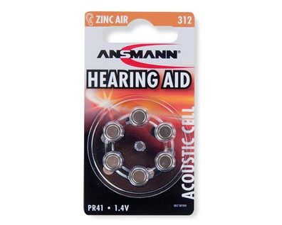 Ansmann - Hearing AID - Hörgerätebatterie - 312 - 1,4 Volt 160mAh Zn/ Luft