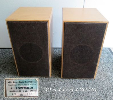 DDR Technik * VEB Stern Radio Lautsprecher Box 2x 6L Kompaktbox * 4 Ohm / 6 VA