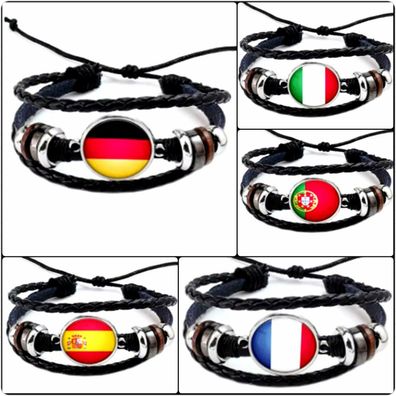Länder Armband Flaggen Schmuck Deutschland Italien Portugal Frankreich Spanien