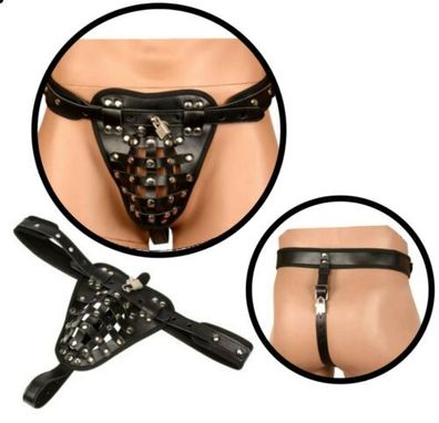 Männer Keuschheitsgürtel für Herren Unterhose mit 2 Schlüssel Schlösser BDSM Schwarz