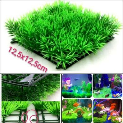 Mini Rasen Gras Matte Aquarium Künstliche Pflanze Wasserpflanzen Deko Dekoration