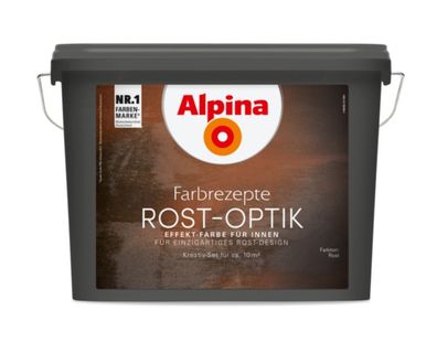 Alpina Farbrezepte Rostoptik bis 10m² Set Rost Optik Effekt Rostfarbe