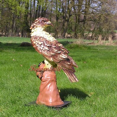 Adler Handschuh Figur Statue Skulptur Jagd Falke Raubvogel Vogel Natur Deko neu