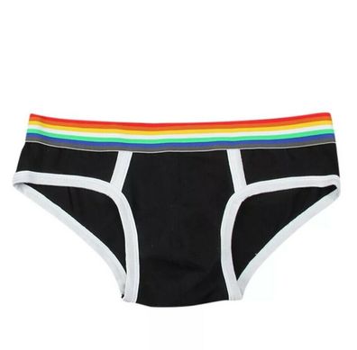 Männer Regenbogen Unterhose LGBT Slip Shorts Gay Unterwäsche Schwarz M L XL XXL