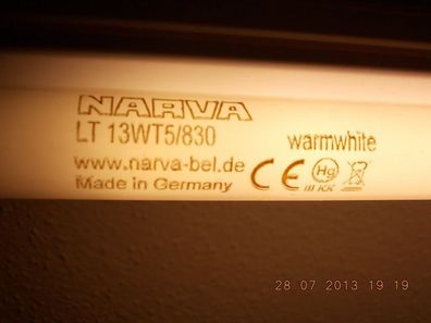 1 Fluorescent Neon Tube 13 w 830 T5 WarmWhite 13w/830 Made in Germany 3000 K NeonTube