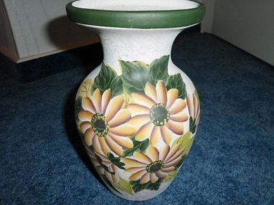 sehr schöne praktische Vase mit Blumenmalerei-neu
