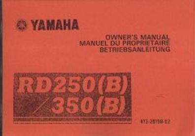 Bedienungsanleitung Yamaha RD 250 B - RD 350 B Motorrad, Oldtimer