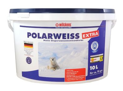 Wilckens 10 L. Polarweiß Extra, Innenfarbe, Wandfarbe, hoher Weißgrad, ca. 70 m²