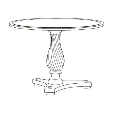 Klassischer Rundtisch runder Tisch Massiv Rustikal Tische Esstische Model ZB-4