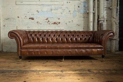 Chesterfield Polster Sofas Design Luxus Couch Sofa 4 Sitzer Leder Couchen Neu