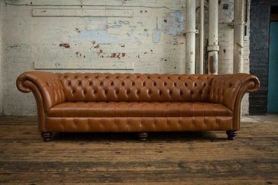 Chesterfield Braune Couch Sofa Polster 4 Sitzer Couchen Sitz Garnitur Sofas Neu