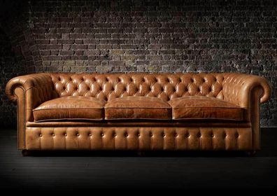 Chesterfield design luxus Sofa Polster couch garnitur Leder 3 Sitzer 6118913