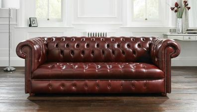 Chesterfield Design Luxus Polster Sofa Couch Sitz Garnitur Leder Textil Neu #260