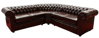 Hochwertige Chesterfield Leder Sofa Couch Polster Eck Garnitur Stoff Sitz Ecke