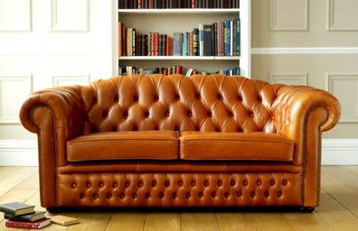 Chesterfield Sofa Couch Polster Sofas Klassischer 3 Sitzer Leder Garnitur Neu A1