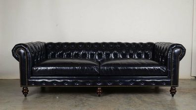 Chesterfield Design Luxus Polster Sofa Couch Sitz Garnitur Leder XXL Big #2257