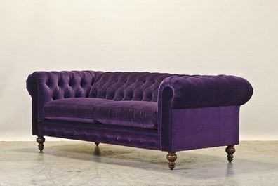 Chesterfield Design Luxus Polster Sofa Couch Sitz Garnitur Leder Textil Neu #132