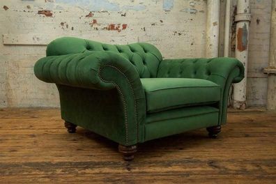 Chesterfield Design Sofa Sessel Couch Polster Luxus Textil Couchen 1 Sitzer #102