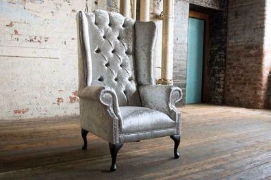 Chesterfield Textil Sessel 1 Sitzer Sofa Polster Sofas Design Luxus Klassische