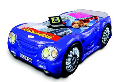 Rennwagen Auto Bett mit Matratze Kinderbett Autobett Kinderzimmer Blau Betten