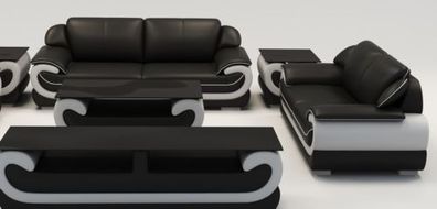 Ledersofa Couch Wohnlandschaft 3 + 2 Sitzer Design Modern Sofa 0615 Klassische Neu